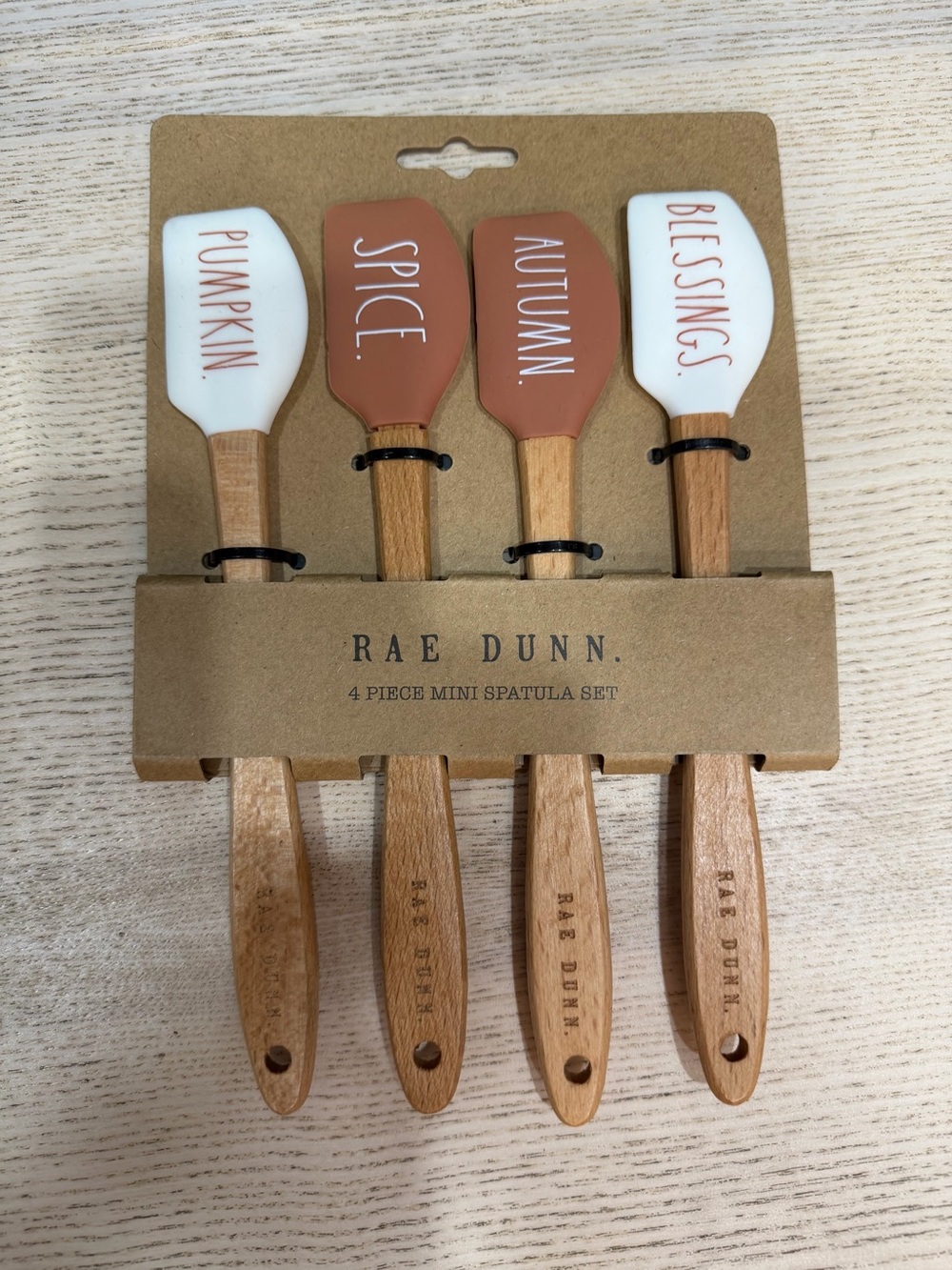 Rae Dunn Mini Spatula Set - White & Rust